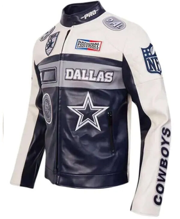 Dallas Cowboys Leather Moto Jacket