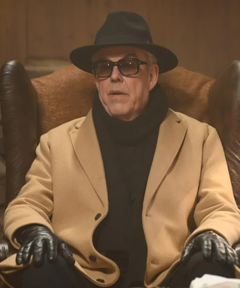 Danny Huston Ice Fall Brown Wool Coat