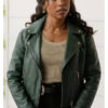 Daphne Forrester High Potential Green Leather Jacket