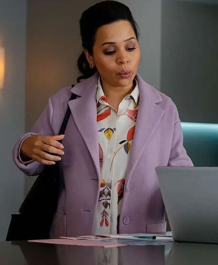 Doc Gina Walker Purple Wool Coat