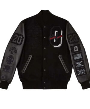 Drake For All The Dogs OVO Black Varsity Jacket
