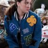 Electric Bloom Series Carmen B. Sanchez Blue Denim Varsity Jacket