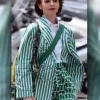 Emily in Paris Emily Cooper Geen and White Stripped Blazer