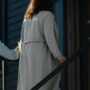 Emma Mackey Ella McCay Grey Wool Trench Coat