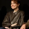 Emma Stone Bugonia BAFTA Screening Black Leather Jacket