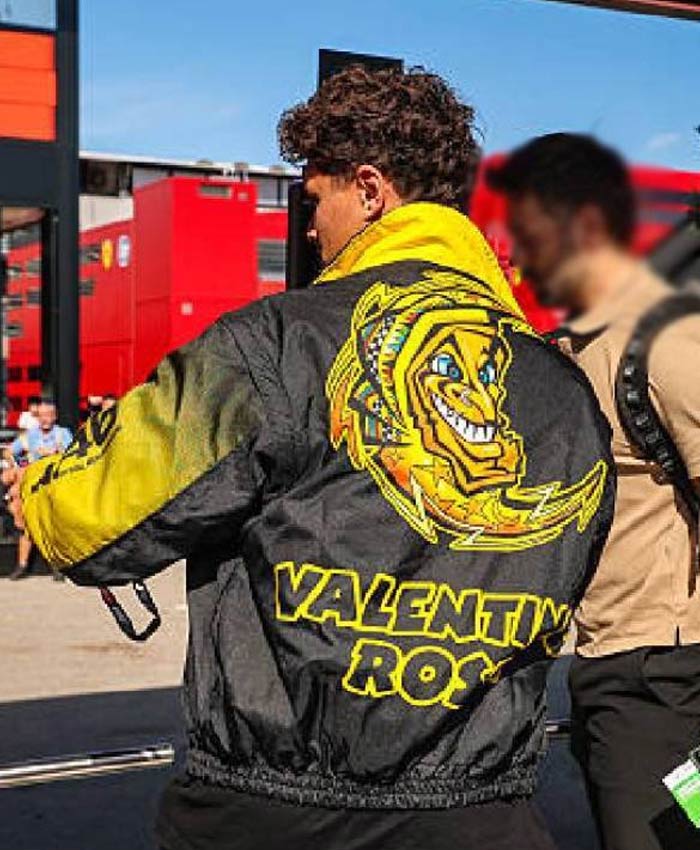 F1 Grand Prix Lando Norris Valentino Rossi Sun and Moon Bomber Jacket