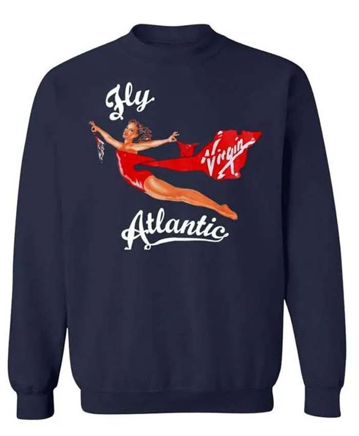 Fly Virgin Atlantic Printed Blue Sweatshirt