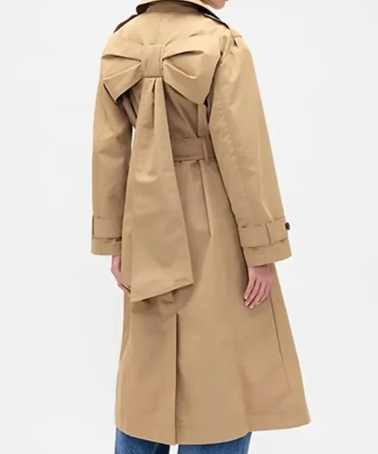 Gap × Sandy Liang Bow Back Khaki Trench Coat