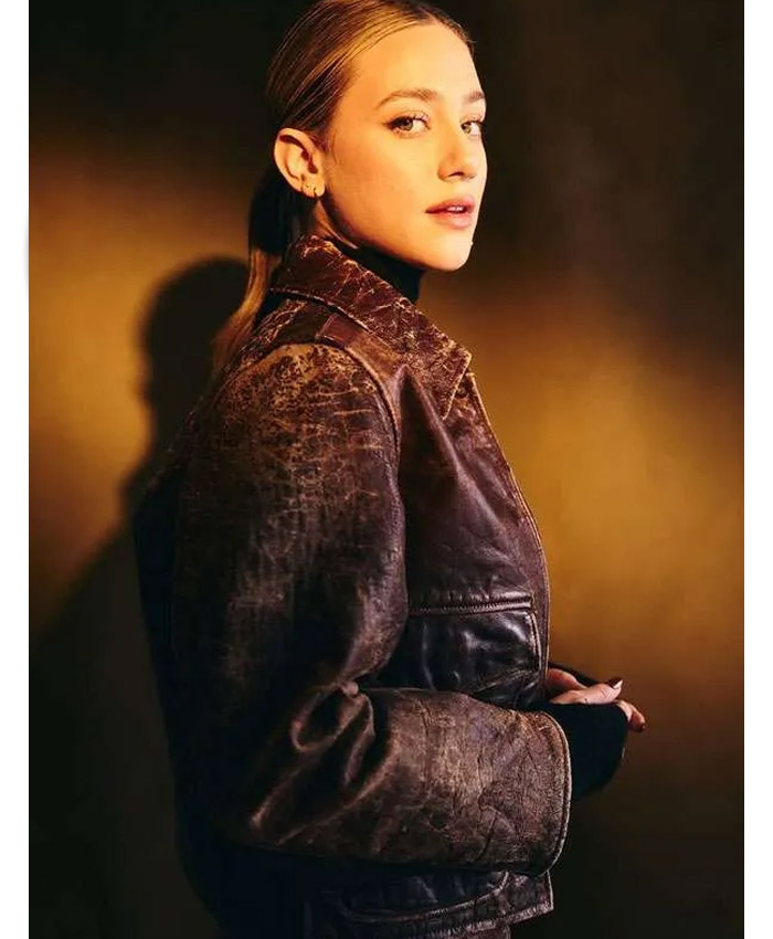 Hal & Harper Tv Series Event Harper Distressed Brown Leather Jacket