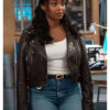 High Potential Daphne Forrester Brown Leather Jacket