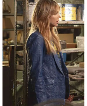 High Potential Kaitlin Olson Blue Leather Blazer