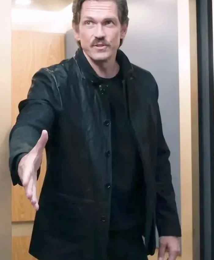 High Potential Series Steve Howey Black Leather Jacket