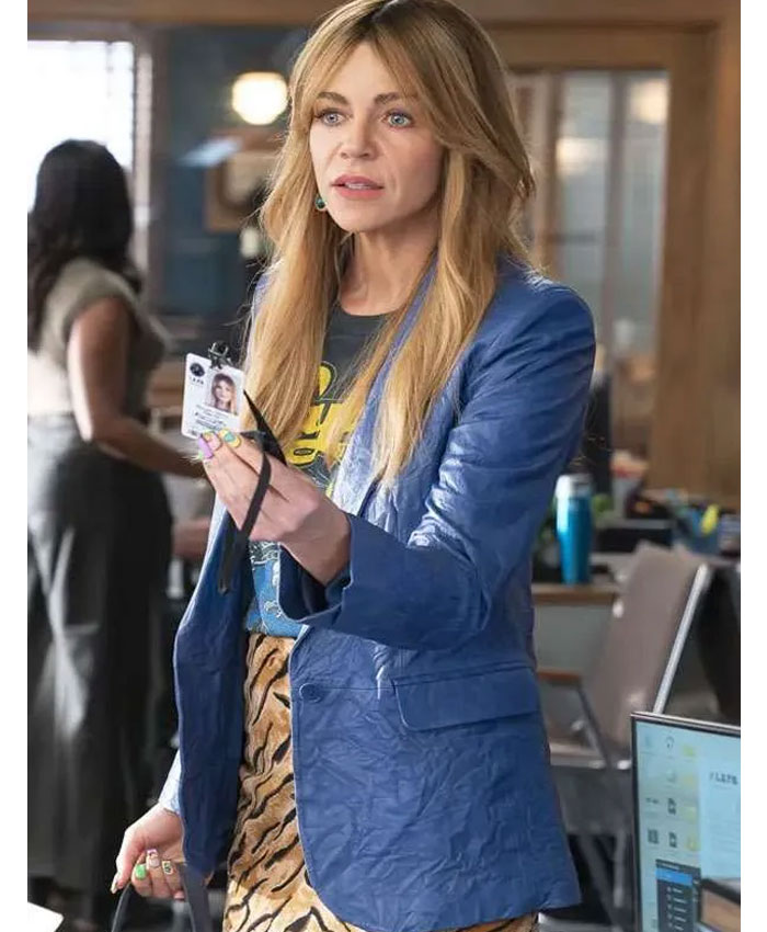 High Potential Tv Series S02 Kaitlin Olson Blue Leather Blazer