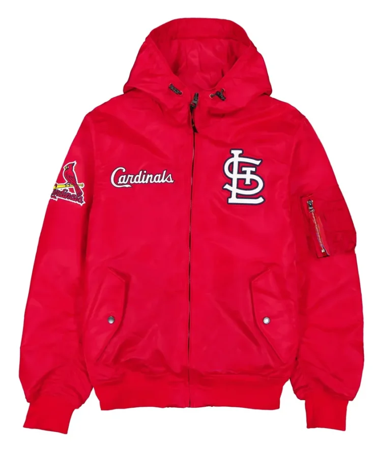 Historic L-2B St. Louis Cardinals Hooded Bomber Jacket