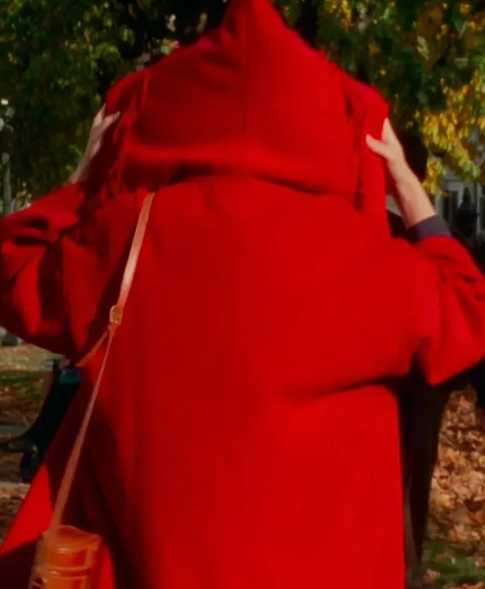 Hocus Pocus Movie 1993 Vinessa Shaw Red Wool Fringe Hooded Coat