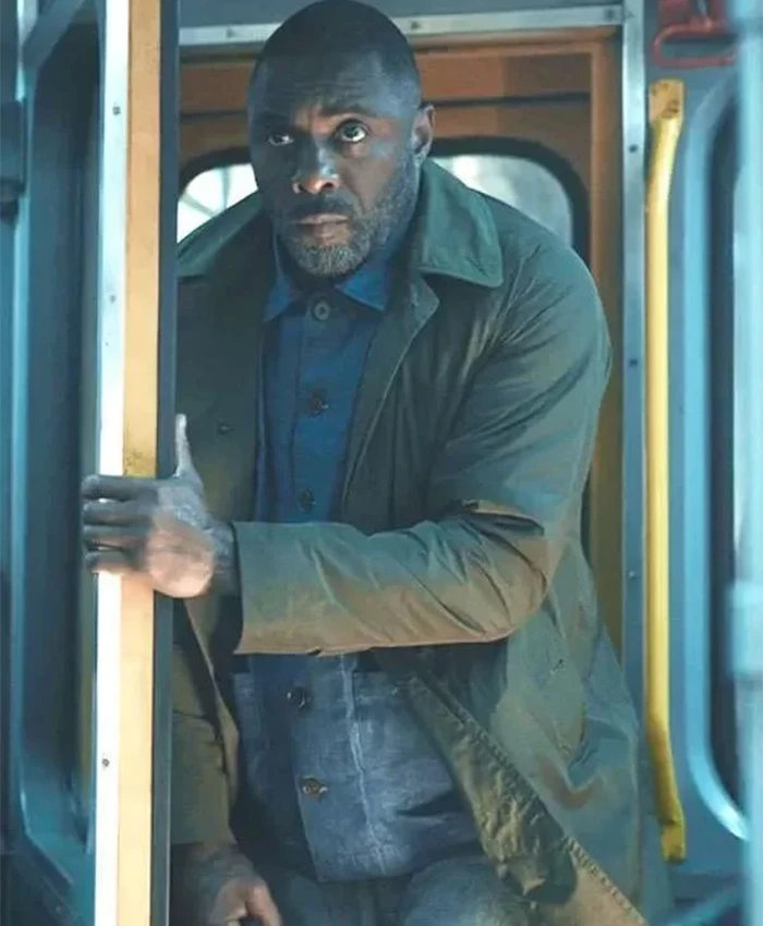 Idris Elba Hijack S02 Green Cotton Coat