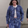 Indiana Fever Caitlin Clark Blue Floral Denim Jacket with Pants