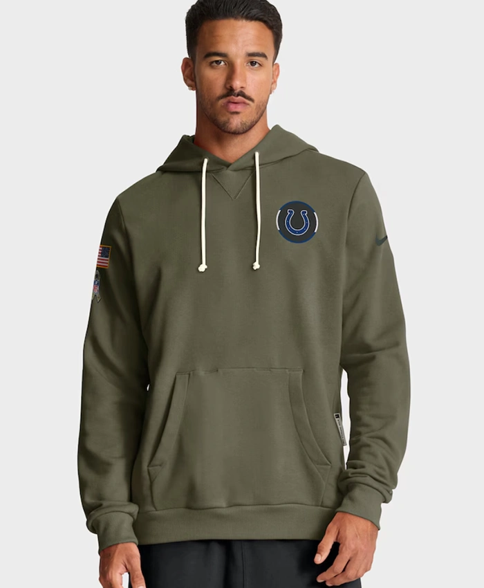Indianapolis Colts 2025 Salute To Service Sideline Olive Hoodie