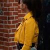 Janice LeAnn Brown Wizards Beyond Waverly Place Yellow Leather Jacket