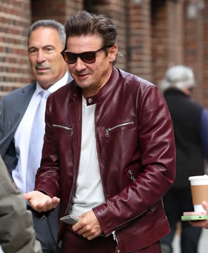 Jeremy Renner The Late Show With Stephen Colbert Leather Jacket For Sale