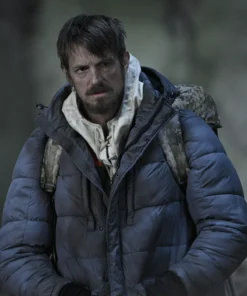 Joel Kinnaman Ice Fall Grey Puffer Coat