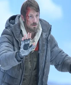 Joel Kinnaman Ice Fall Grey Puffer Coat For Sale