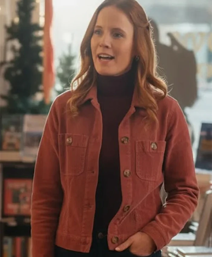 Katie Leclerc A Cherry Pie Christmas Red Corduroy Jacket