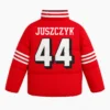 Kristin Juszczyk SF 49ers Red Puffer Jacket