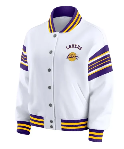 LA Lakers White Fleece Jacket