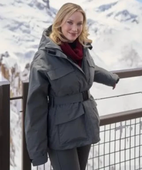 Laci J Mailey An Alpine Holiday Grey Hooded Jacket