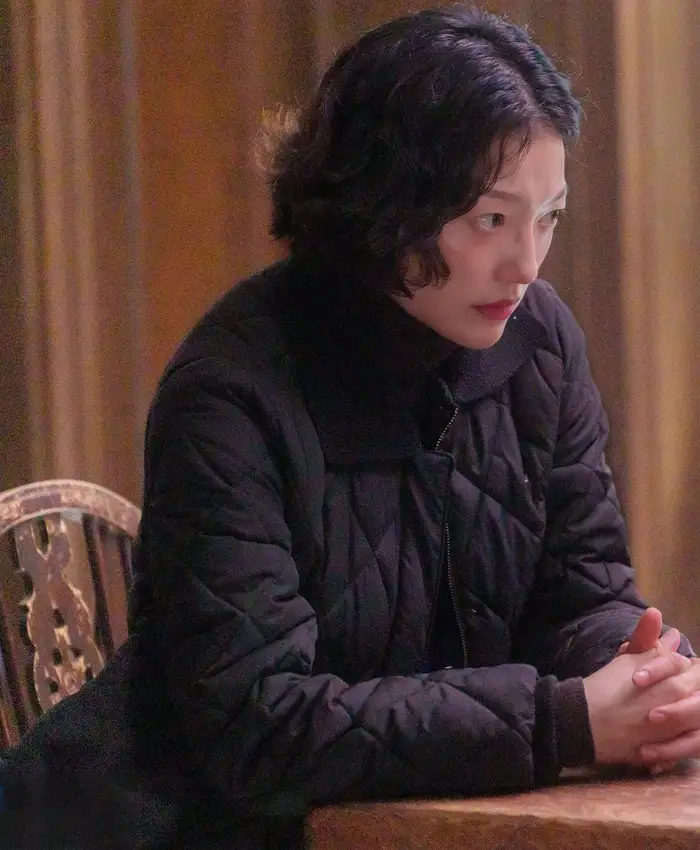 Lee El Queen Mantis S01 Black Quilted Jacket For Sale