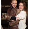 Lili Reinhart Hal & Harper Distressed Brown Leather Jacket