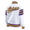 Los Angeles Lakers Snap Front Wihte Fleece Jacket