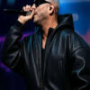 MTV Music Awards DJ Snake Black Leather Hooded Jacket