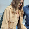 Margot Robbie BBC Radio One Brown Suede Jacket