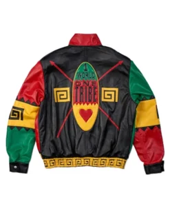 Martin Lawrence Jeff Hamilton Multicolor Leather Jacket For Sale