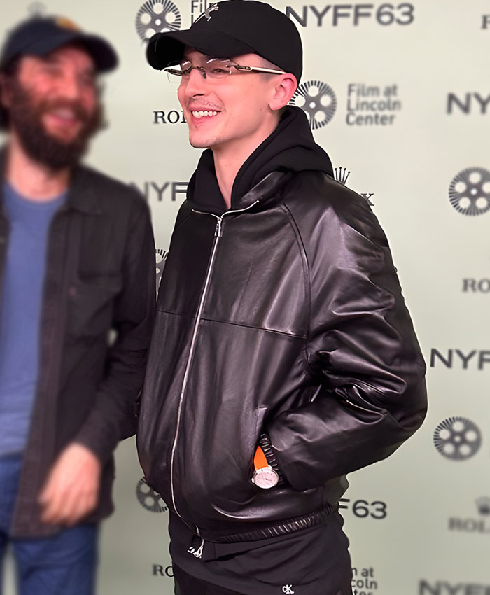 Marty Supreme Movie Premiere Timothée Chalamet Black Leather Jacket