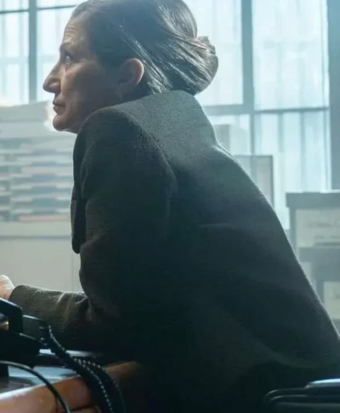 Mayor of Kingstown Edie Falco Green Wool Jacket