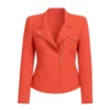 Melissa Schemmenti Abbott Elementary Tv Series S05 Lisa Ann Walter Biker Pink Wool Jacket