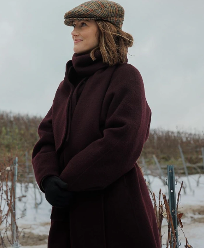 Minka Kelly Champagne Problems Brown Coat