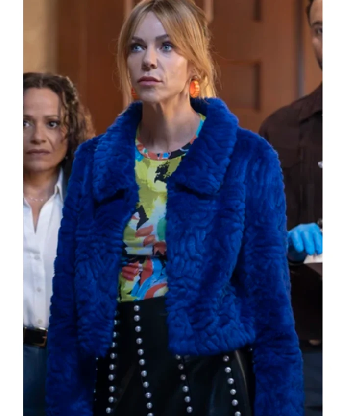 Morgan Gillory High Potential S02 Blue Fur Jacket