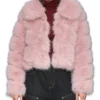 Morgan Gillory High Potential S02 Pink Fur Jacket For Sale