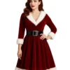 Mrs Claus Red Velvet Christmas Dress