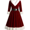 Mrs Claus Red Velvet Christmas Dress For Sale