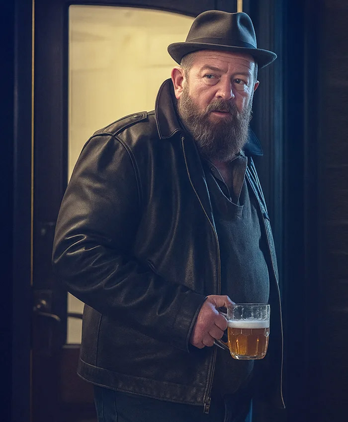 Murder Before Evensong Barman Leather Jacket