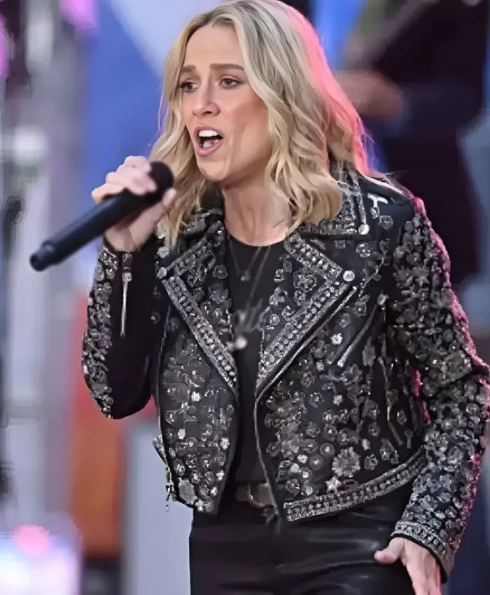 NBC Today Sheryl Crow Black Floral Embroidered and Embellished Jacket