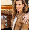 NCIS Tony & Ziva Tv Series S01 Ziva David Brown Suede Leather Bomber Jacket