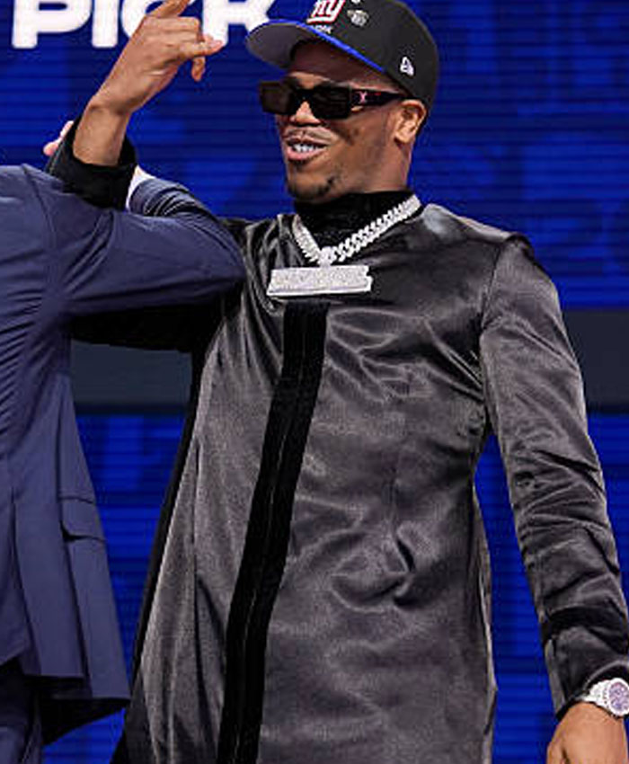 NFL Draft Red Carpet 2025 Abdul Carter Black Coat