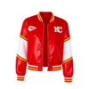Neyan Babani Kansas City Chiefs 2025 Red Sequin Varsity Bomber Jacket