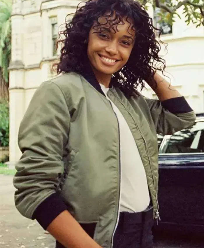 Olivia Swann NCIS Sydney S02 Olive Green Bomber Jacket For Sale